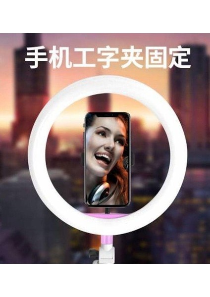 Kuaför Makyaj Çekimleri Selfie Işığı Sürekli 14 Inç Işık 2m Stand modelleri