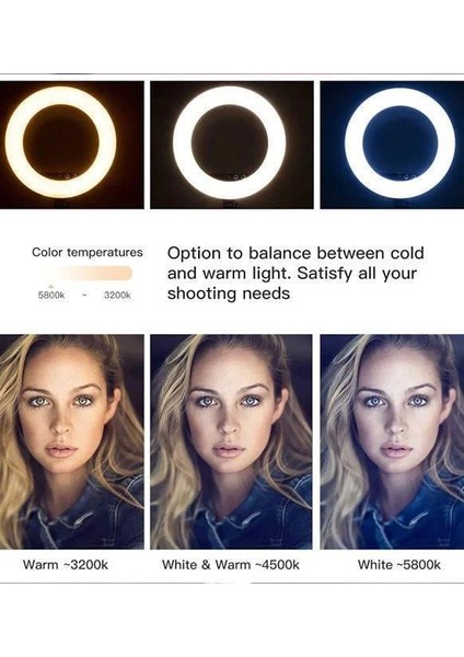 Kuaför Makyaj Çekimleri Selfie Işığı Sürekli 14 Inç Işık 2m Stand fırsatları