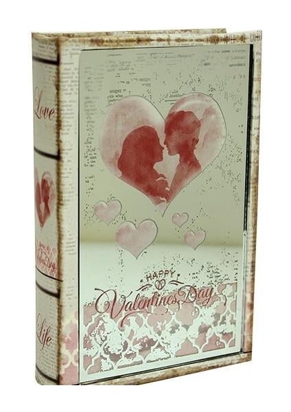 Kutu Kitap Aynalı Valentine Dekoratif Hediyelik