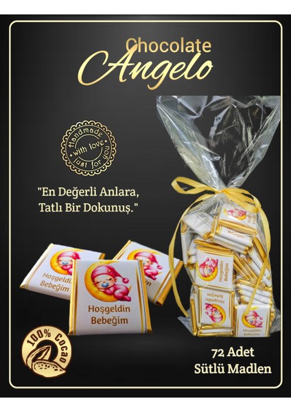 Angelo Chocolate 72 Adet İsim Kuşaklı Kız Bebek Çikolatası