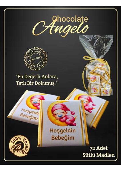 Angelo Chocolate 72 Adet İsim Kuşaklı Kız Bebek Çikolatası fiyatları