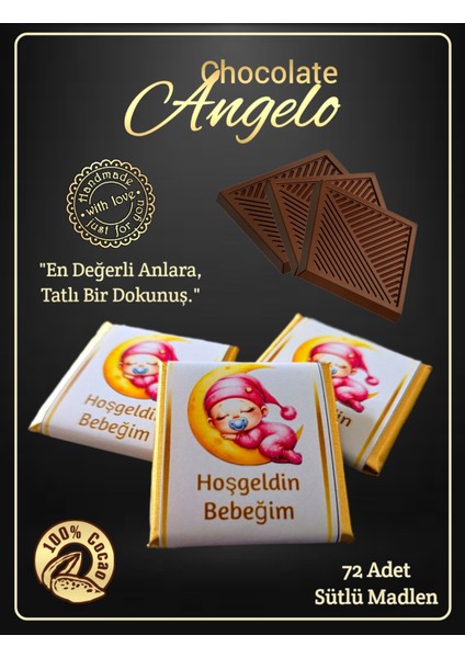Angelo Chocolate 72 Adet İsim Kuşaklı Kız Bebek Çikolatası modelleri