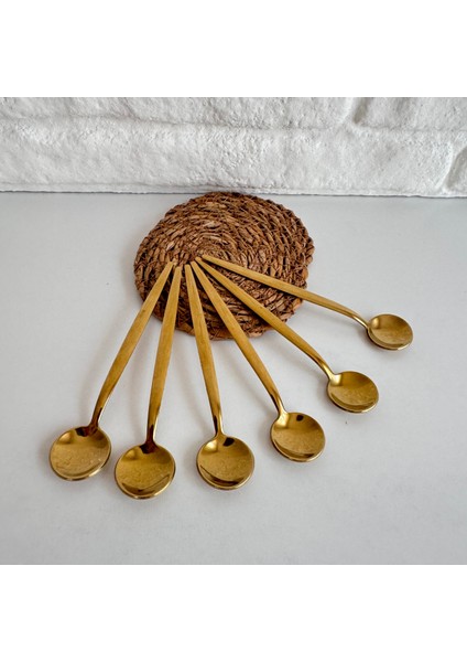 6'lı Paslanmaz Çelik (18/10) Uzun Ince Çay Latte Kaşığı