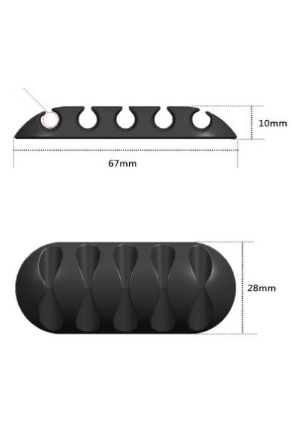 Kablo Tutucu 5 Kanallı 3lü Siyah fiyatları