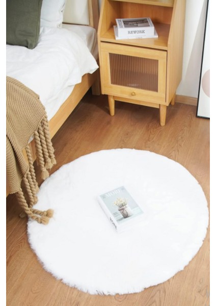 Post Daıre Kar Beyaz Yumuşak Havlı Kaymaz Tabanlı ve Yıkanabilir Peluş Halı Antre Banyo Tuvalet Dekoratif Halı