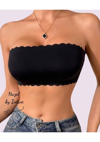 Hazel Silikonlu Askısız Balensiz Lazer Kesim Dikişsiz Çıkarılabilir Padli Ithal Straplez Sütyen