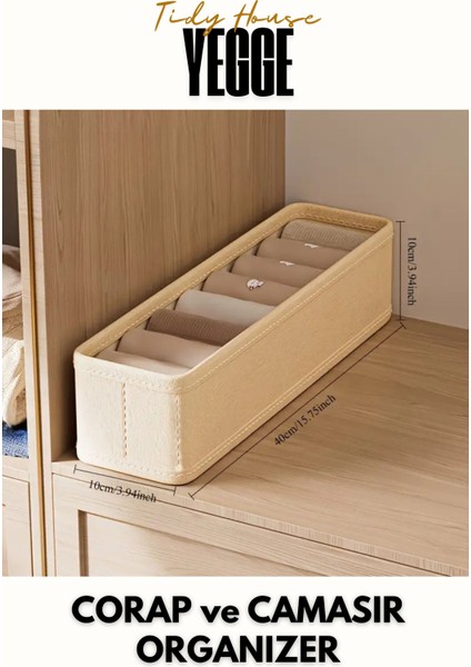 Çekmece ve Dolap Içi Düzenleyici, Raf Düzenleyici, Katlanabilir Çorap ve Çamaşır Organizer Kutu
