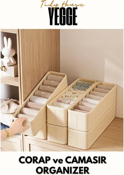 Çekmece ve Dolap Içi Düzenleyici, Raf Düzenleyici, Katlanabilir Çorap ve Çamaşır Organizer Kutu modelleri