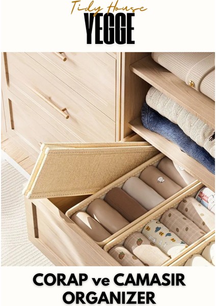 Çekmece ve Dolap Içi Düzenleyici, Raf Düzenleyici, Katlanabilir Çorap ve Çamaşır Organizer Kutu fırsatları