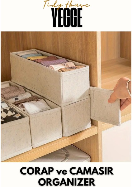 Çekmece ve Dolap Içi Düzenleyici, Raf Düzenleyici, Katlanabilir Çorap ve Çamaşır Organizer Kutu