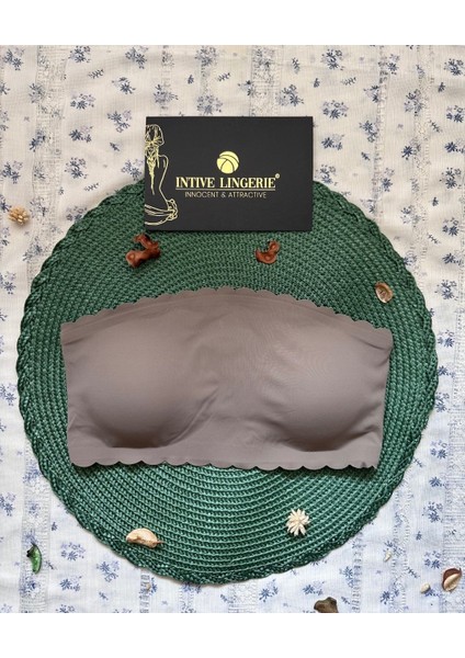 Hazel Silikonlu Askısız Balensiz Lazer Kesim Dikişsiz Çıkarılabilir Padli Ithal Straplez Sütyen