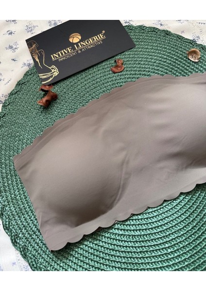 Hazel Silikonlu Askısız Balensiz Lazer Kesim Dikişsiz Çıkarılabilir Padli Ithal Straplez Sütyen modelleri