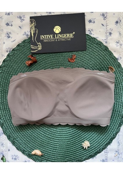 Hazel Silikonlu Askısız Balensiz Lazer Kesim Dikişsiz Çıkarılabilir Padli Ithal Straplez Sütyen indirimleri