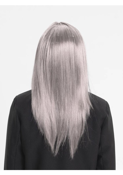 Platin Gri Gümüş Renk Uzun Parti Peruğu Uzun Takma Peruk fiyatları