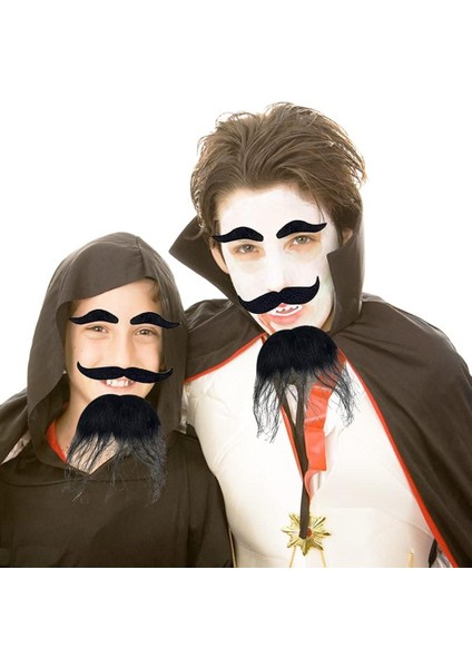 Siyah Renk Kendinden Yapışkanlı Takma Sakal Bıyık Kaş Seti fiyatları