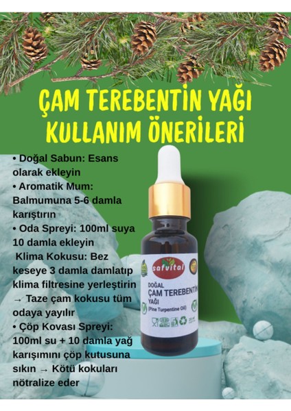 Saf Çam Terebentin Yağı 20ML - Doğal Rahatlık & Aromaterapi (Pıne Turbentıne Oıl) 20ML fırsatları