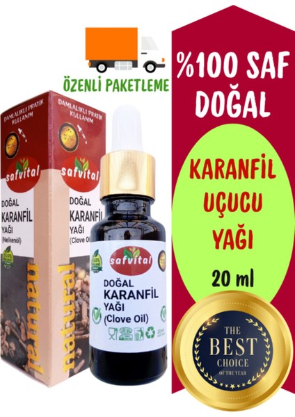 Doğal 20 ml Karanfil Yağı - Diş Bakımı, Cilt & Saç Bakımı - Masaj Yağı - (Clove Oil) 20ML