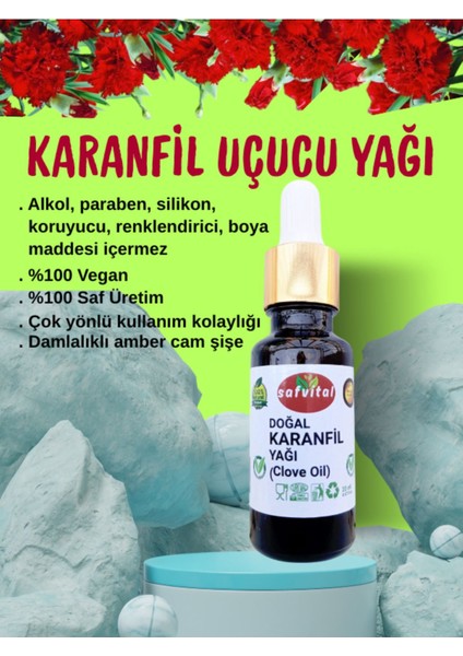 Doğal 20 ml Karanfil Yağı - Diş Bakımı, Cilt & Saç Bakımı - Masaj Yağı - (Clove Oil) 20ML fiyatları