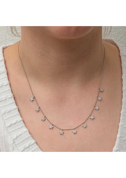 Gümüş Yıldız Şans Kadın Kolye modelleri