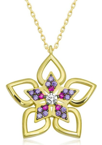 ​gümüş Gold Çiçek Kadın Kolye