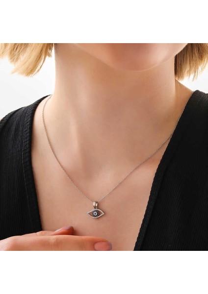 925 Ayar Gümüş Nazarlı Göz Kadın Kolye fiyatları