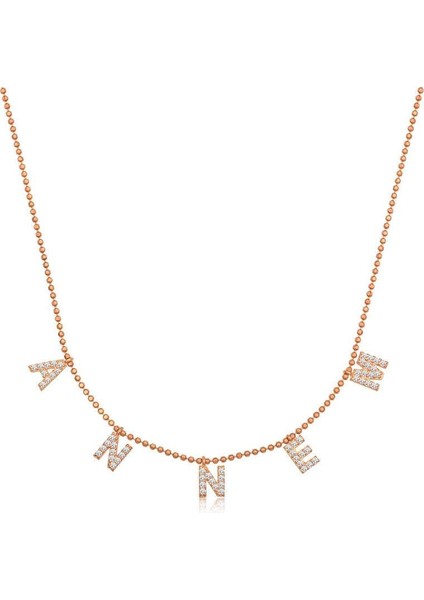 ​925 Ayar Gümüş Annem Yazılı Bayan Gümüş Kolye