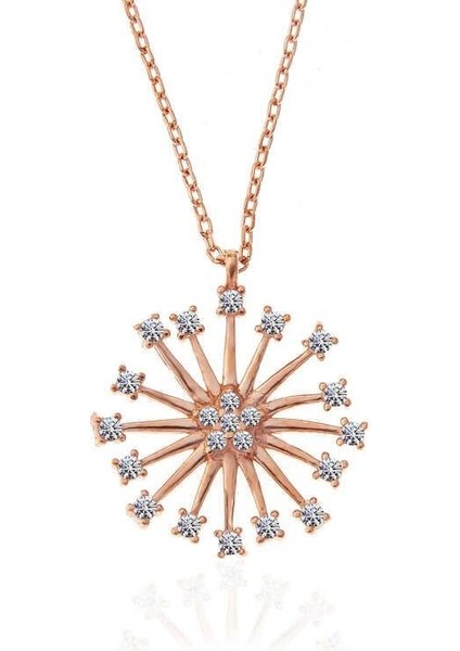 ​925 Ayar Gümüş Rose Çiçek Kadın Gümüş Kolye fiyatları