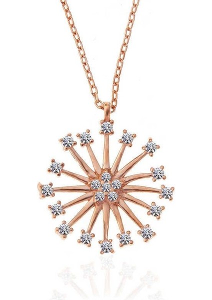 ​925 Ayar Gümüş Rose Çiçek Kadın Gümüş Kolye modelleri