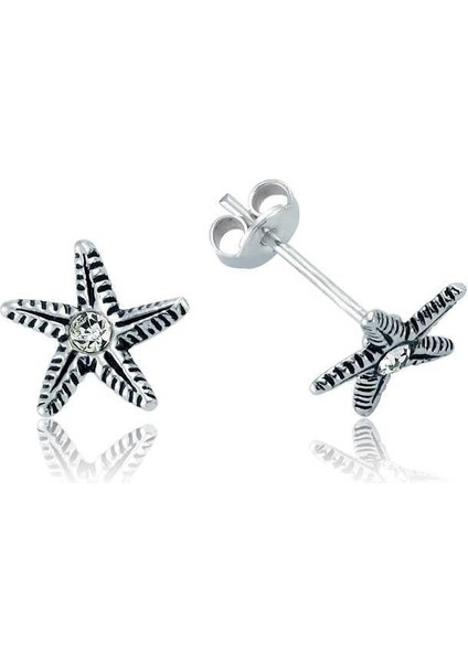 925 Ayar Gümüş Deniz Yıldızı Çivili Küpe