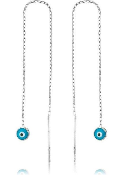 925 Ayar Gümüş Nazar Zincirli Küpe fiyatları