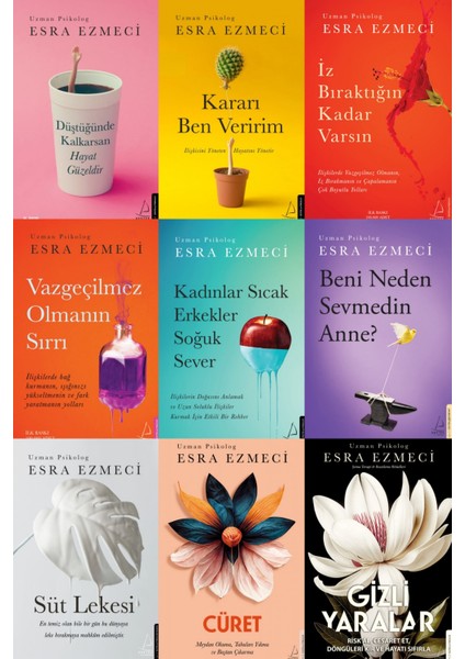Esra Ezmeci 9 Kitap Takım Gizli Yaralar - Cüret - Süt Lekesi