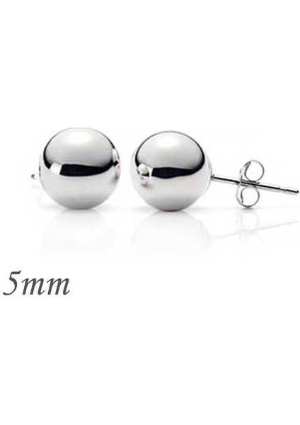 925 Ayar Gümüş Top Küpe - 5 mm fiyatları