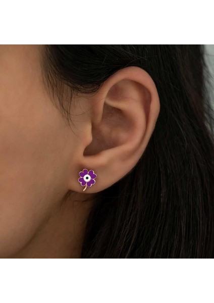 Gümüş Mor Yonca Küpe fiyatları