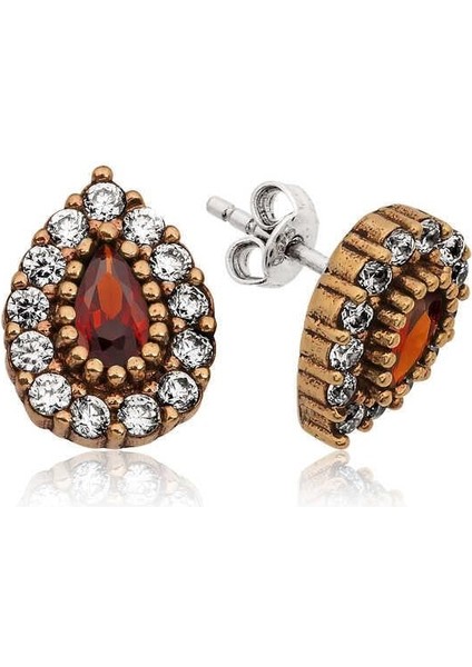 Gümüş Otantik Damla Çivili Küpe