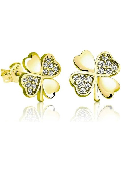 925 Ayar Gümüş Yonca Kadın Küpe