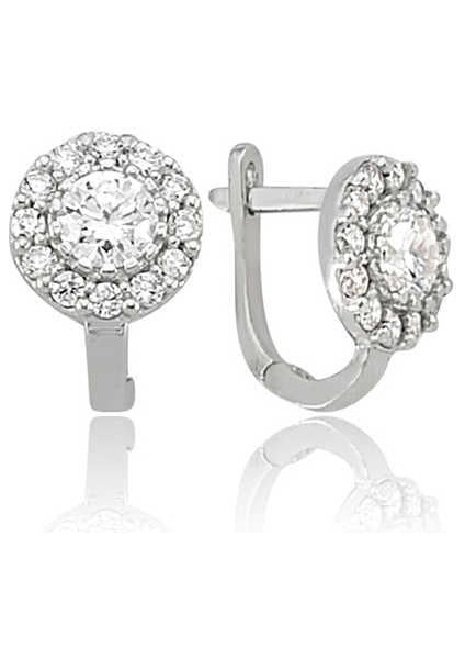 925 Ayar Gümüş Beyaz Yuvarlak Küpe fiyatları