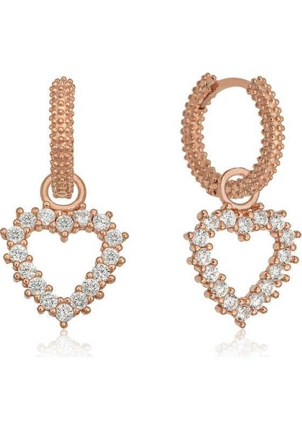 Gümüş Halka Kalp Küpe