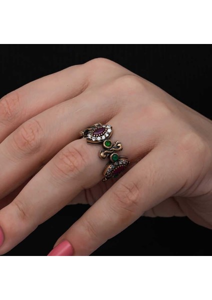 Gümüş Ayarlanabilen Otantik Mekik Kadın Yüzük fırsatları