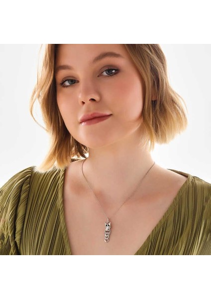 925 Ayar ​gümüş Kaplan Figürlü Kadın Kolye modelleri