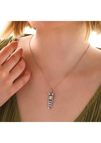 925 Ayar ​gümüş Kaplan Figürlü Kadın Kolye fırsatları