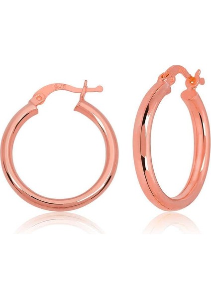 Gümüş Rose Halka Kadın Küpe