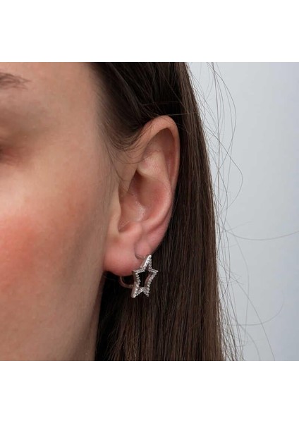 Gümüş Yıldız Kadın Küpe fırsatları