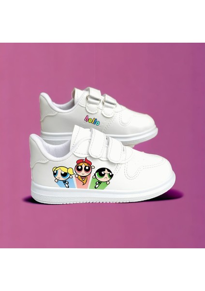 Renkli Kızlar Baskılı Kız Çocuk Spor Ayakkabı Sneaker
