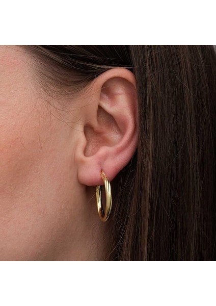 Gümüş Gold 3 mm Burgu Şarnel Küpe modelleri