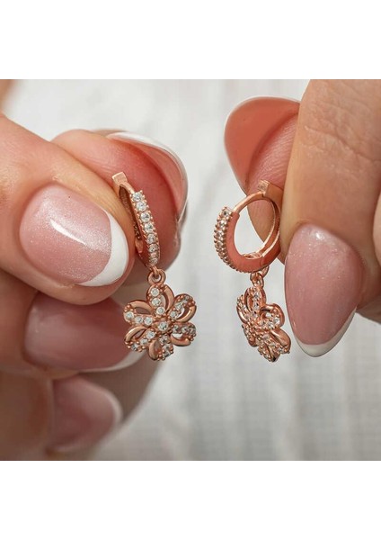 ​gümüş Sallantılı Rose Çiçek Kadın Küpe modelleri