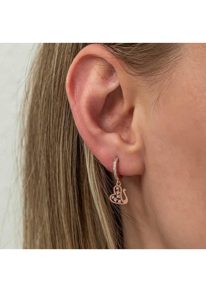 Gümüş Sallantılı Rose Kuğu Kadın Küpe fiyatları