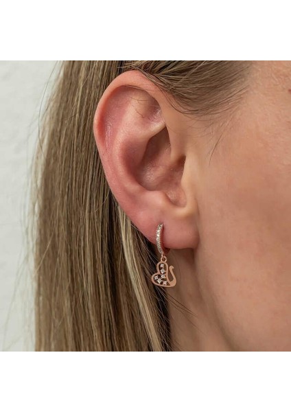 Gümüş Sallantılı Rose Kuğu Kadın Küpe modelleri