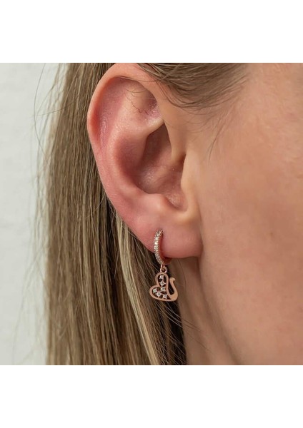 Gümüş Sallantılı Rose Kuğu Kadın Küpe fırsatları