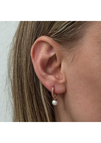 Gümüş Rose Inci Kadın Küpe modelleri