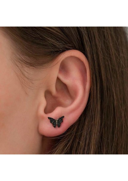 Gümüş Siyah Kelebek Küpe fiyatları